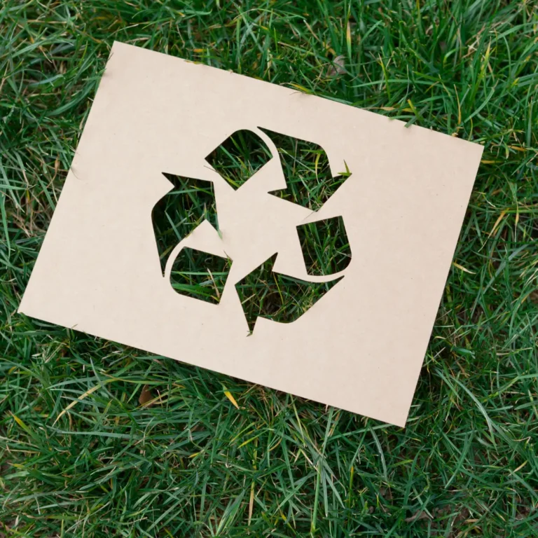 KAEKO zielona trawa ze znakiem recyklingu na papierze